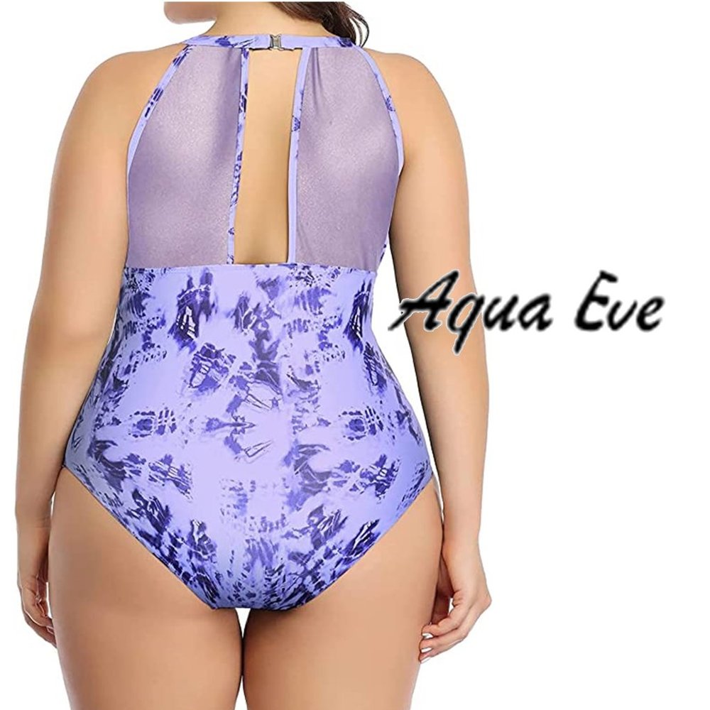 AQUA EVE "Tie Dye" Tummy Control One Piece Bathing Suit  NEW WITH TAGS! - Picture 6 of 13